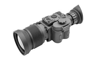 Armasight Warden 640 Pro thermal monocular, gray, with 3.5-14X magnification and 50mm objective lens, shown in an outdoor setting.