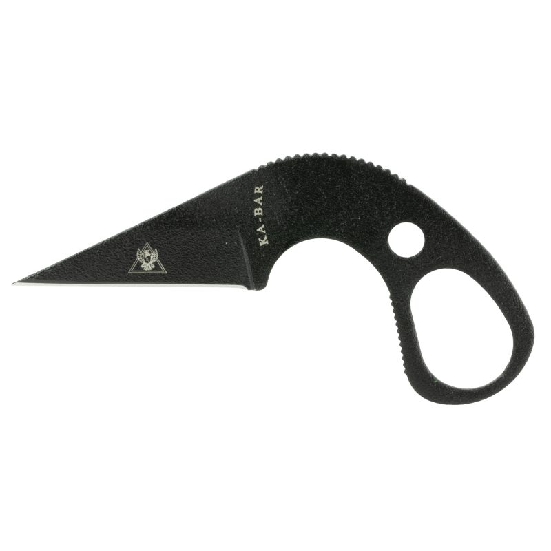 KA-BAR Knives Last Ditch Knife with black fixed blade and plastic sheath, compact size