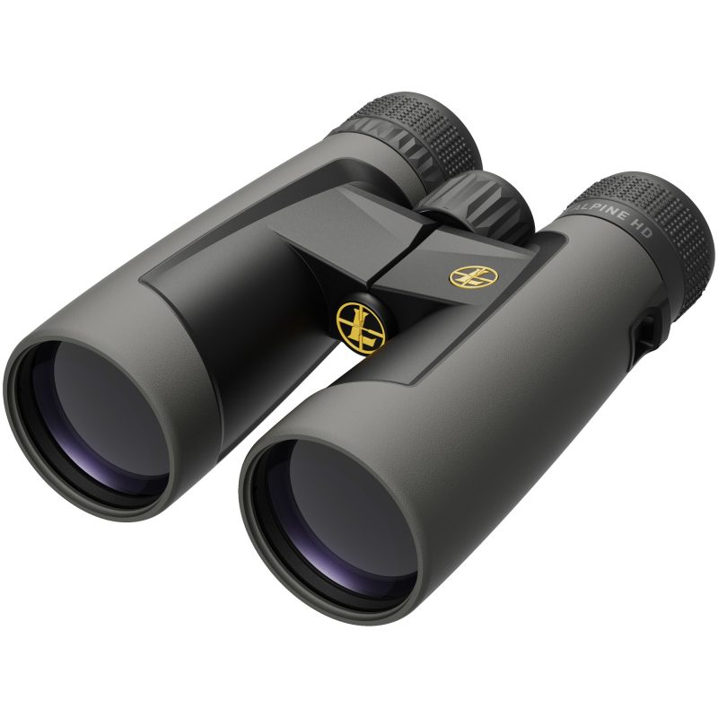 Leupold BX-2 Alpine HD 10x52mm Shadow Gray binoculars on a rugged outdoor surface, ready for use in the White Mountains.