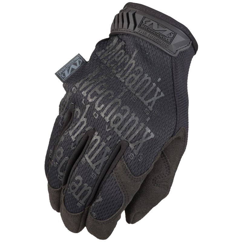 Pair of black Mechanix Wear Specialty 0.5mm Covert gloves, small size, shown ready for ranch work or outdoor tasks.