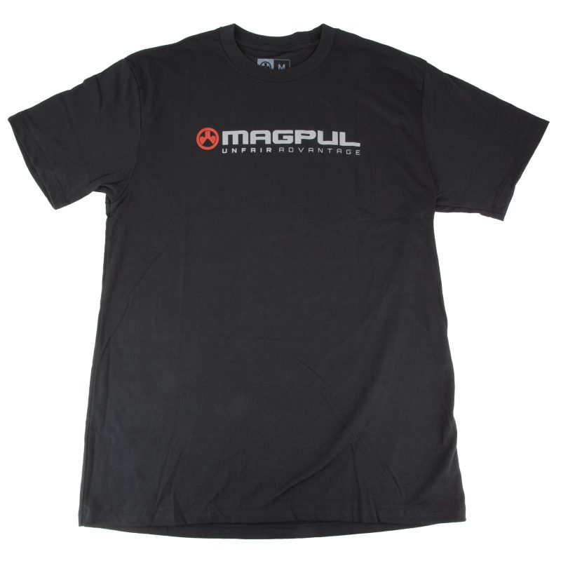 Black Magpul Industries Unfair Advantage t-shirt with a subtle logo on the chest, displayed on a plain background.