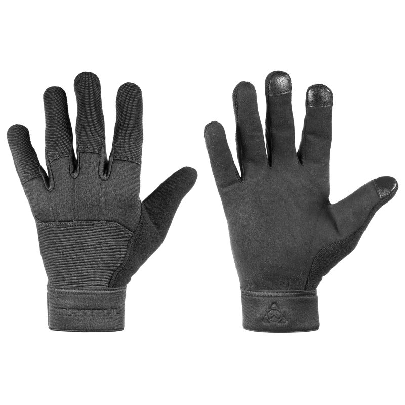 Magpul Industries Breach 2.0 tactical gloves in black, X-Large size, showing D30 knuckle protection and goatskin leather palm.