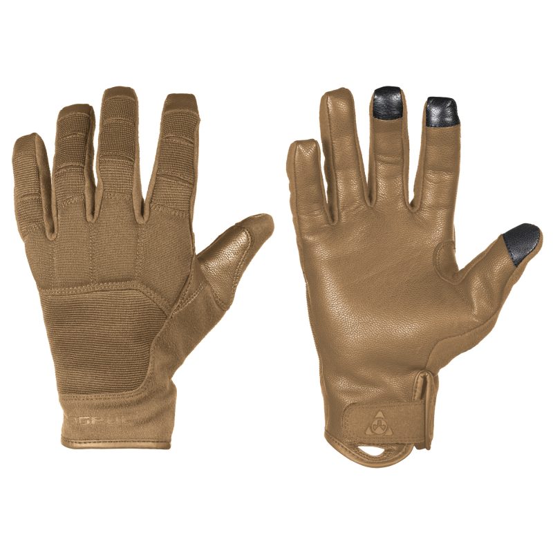 Magpul Industries Breach 2.0 gloves in coyote color, X-Large size, featuring D30 knuckle protectors and goatskin leather, suitable for ranch work.
