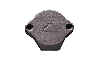 One Hundred Concepts Lightcap Small, black, matte finish, covering the bezel of a Surefire M300/M600 tactical flashlight, with an attached ranger band.