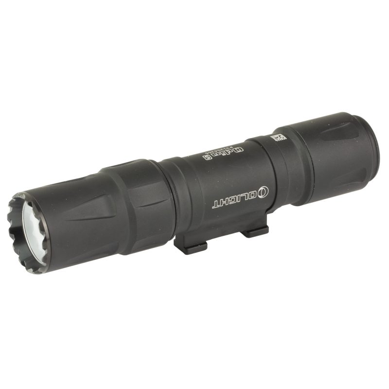 Black Olight Odin S M-Lok weapon-mounted light with pressure switch, shown mounted on a rifle, for tactical and ranch use.