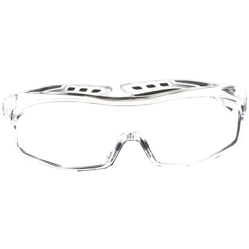 3M/Peltor Sport Over-The-Glass Eyewear with clear frame and lenses, designed to fit over prescription glasses.