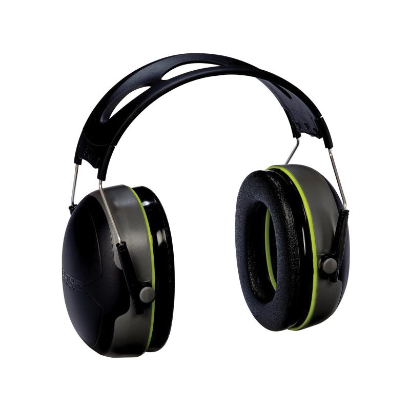 Black 3M/Peltor Sport Bull's Eye NRR 27 folding earmuffs, shown folded for storage, against a neutral background.