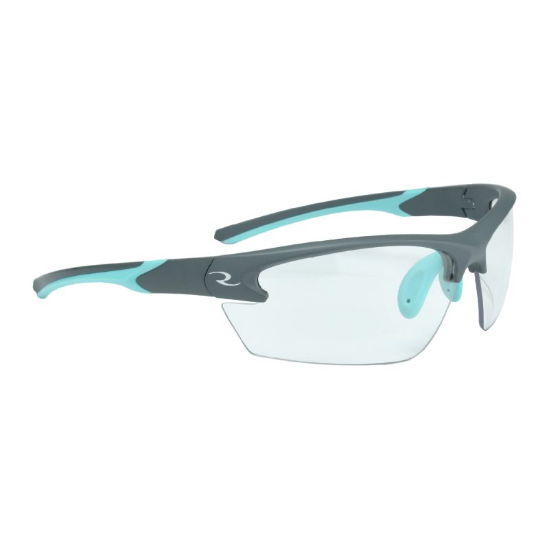 Radians Ladies Glasses with aqua frames and clear lenses, suitable for ranch work and outdoor activities in the White Mountains of Arizona.