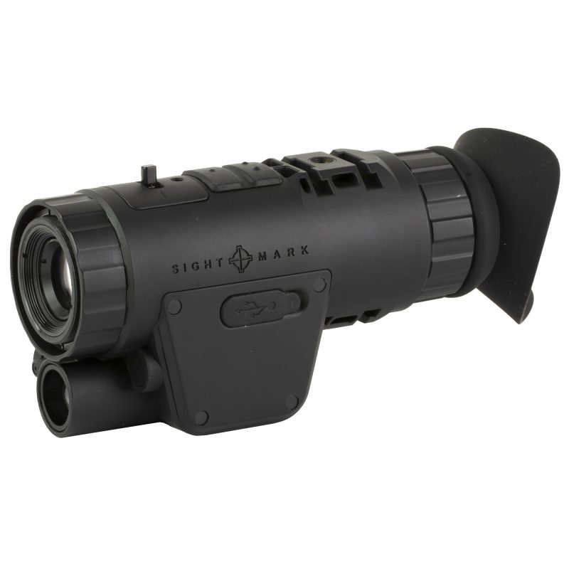 Sightmark Wraith 4K 1X Monocular, black, showing the lens and controls, designed for night vision and versatile mounting.