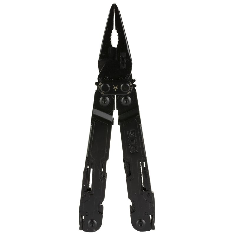 SOG Knives & Tools PowerAccess Black 18-tool multi-tool, closed, showing black oxide finish and compact design, ready for ranch work in the White Mountains.