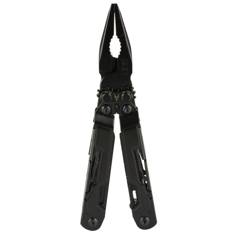 SOG Knives & Tools PowerPint Black multi-tool, closed, showing black oxide finish and compact size, suitable for ranch work.