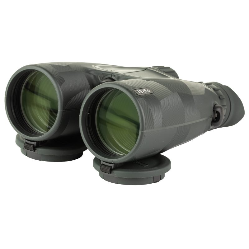 Steiner Predator 15X56 Binoculars in green, shown with objective lenses facing forward, designed for long-distance viewing and rugged outdoor use in the White Mountains.
