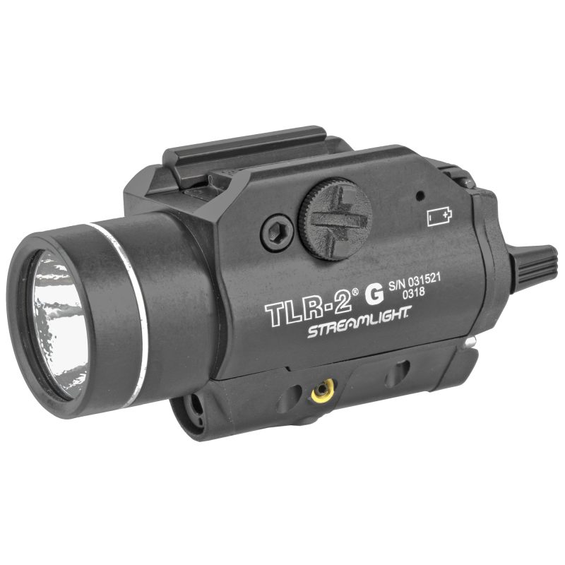 Streamlight TLR-2 G Rail Mount Light/Laser, black, with green laser and C4 LED, mounted on a firearm rail.