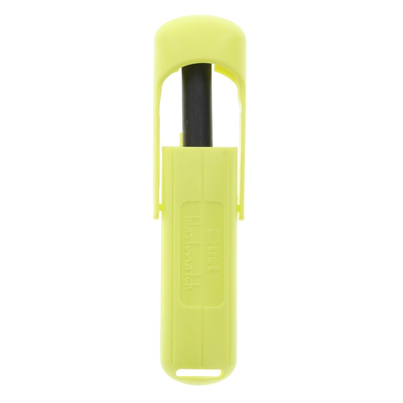 Green UST BlastMatch Fire Starter with black striker, ready for one-handed operation.