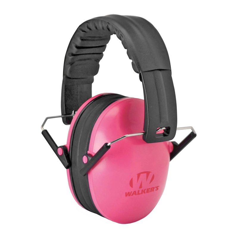 Pink compact passive ear muffs for small heads, suitable for kids or youth