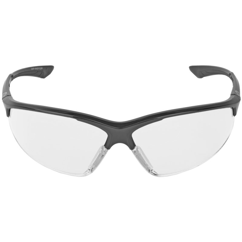 Walker's Tanker Open Frame Shooting Glasses with clear lenses and a black frame, suitable for ranch work.