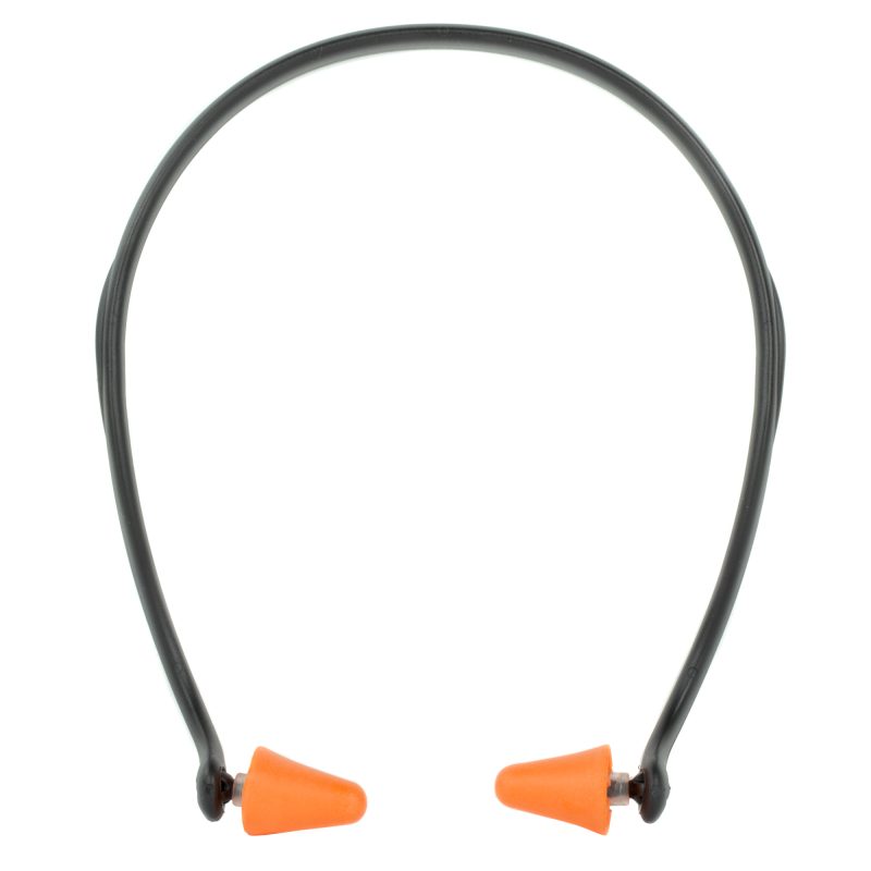 Walker's Protek Ear Plug Band with black neckband and ear pods, designed for hearing protection during ranch work and outdoor activities in the White Mountains.